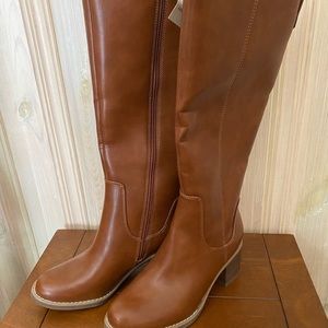 Universal Thread Vegan Leather Look Full Zip Knee High Women’s Boots